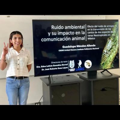 En el laboratorio de Ecología para la Conservación de Anfibios (ECA), nos complace felicitar a Guadalupe Méndez Allende por obtener el grado de Maestra en Ciencias con su trabajo de investigación titulado: 